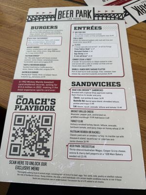 Menu photo 7 Beer Park Las Vegas, NV