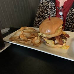 Philanthropy Grill & Ale House - The burger with house chips.