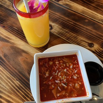Tostadas - Mango Aguas Fresca and Posole - Breakfast & Brunch Near Me - San Jose, California Tostadas - Mango Aguas Fresca and Posole - Breakfast & Brunch Near Me - San Jose, California