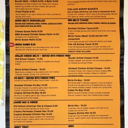 Mega Meltz - Menu