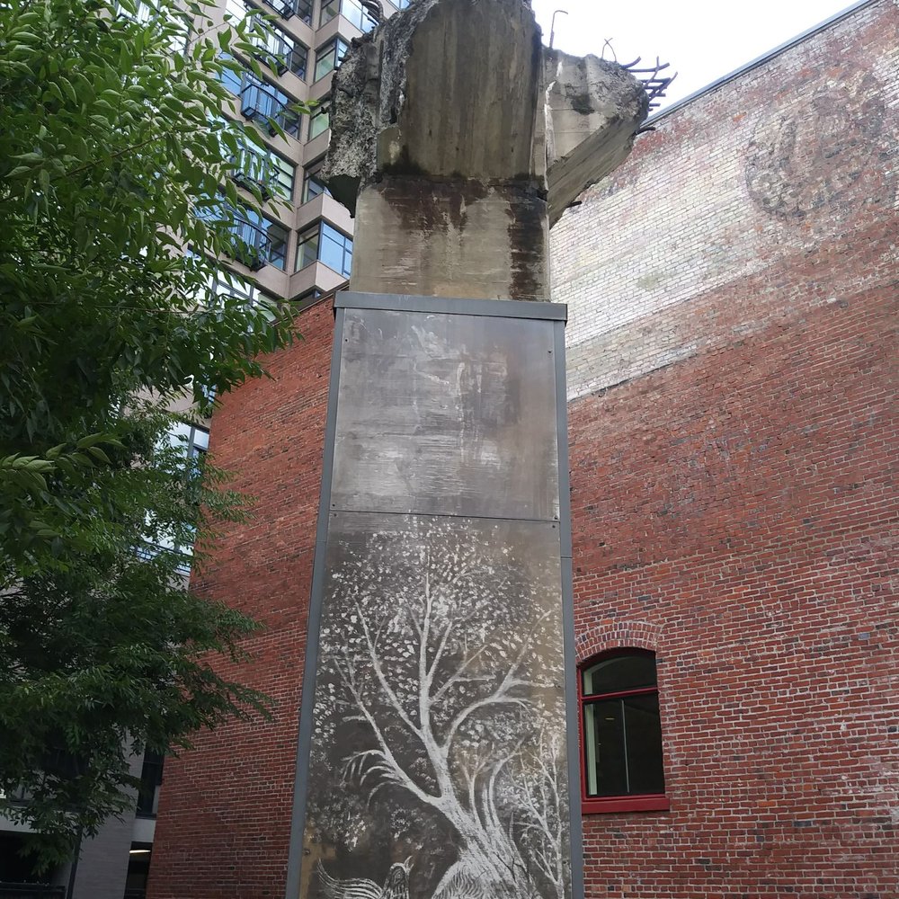 Lovejoy Columns - Top of the column shows where it was connected to support the viaduct. - Landmarks & Historical Buildings Near Me - Portland, Oregon Lovejoy Columns - Top of the column shows where it was connected to support the viaduct. - Landmarks & Historical Buildings Near Me - Portland, Oregon