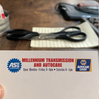 Millennium Transmission & Auto Care - Back of business card - Auto Repair Near Me - Akron, Ohio Millennium Transmission & Auto Care - Back of business card - Auto Repair Near Me - Akron, Ohio