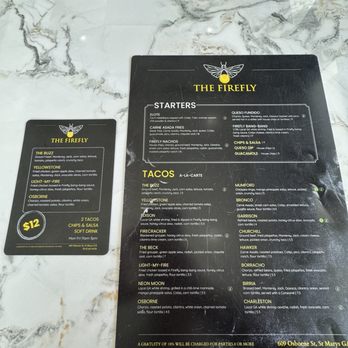 The Firefly Taco Cantina - Menu. - Mexican Near Me - St. Marys, Georgia