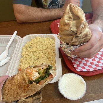 Kebab G Stop - Chicken kebab wraps, rice, 4oz garlic paste - Mediterranean Near Me - La Verne, California Kebab G Stop - Chicken kebab wraps, rice, 4oz garlic paste - Mediterranean Near Me - La Verne, California