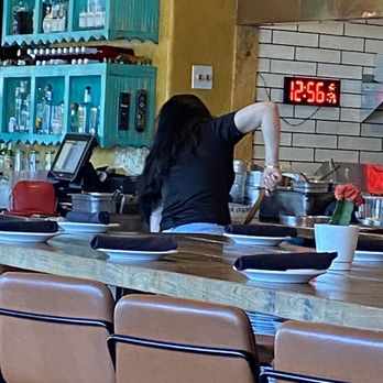 Ghost Ranch - Ms. Long hair employee doing a quick mop job before returning to moving possibly hair or dander contaminated dishware or food - Cocktail Bars Near Me - Tempe, Arizona Ghost Ranch - Ms. Long hair employee doing a quick mop job before returning to moving possibly hair or dander contaminated dishware or food - Cocktail Bars Near Me - Tempe, Arizona