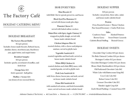 Menu photo 4 The Factory Florence, AL Menu photo 4 The Factory Florence, AL