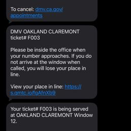 The text messages that they send. Take advantage! It will help speed your appointment up! The text messages that they send. Take advantage! It will help speed your appointment up!