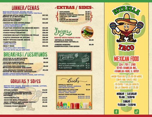 Menu photo 2 Estrella Taco Franklin Park, IL Menu photo 2 Estrella Taco Franklin Park, IL