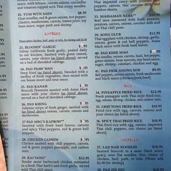 Bloomn' Thai - Menu - Thai Near Me - Bloomsburg, Pennsylvania