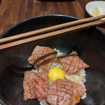 OMAKAI sushi - Waygu tartare with a quail egg: Melt-in-your-mouth good. - Sushi Bars Near Me - Miami, Florida OMAKAI sushi - Waygu tartare with a quail egg: Melt-in-your-mouth good. - Sushi Bars Near Me - Miami, Florida