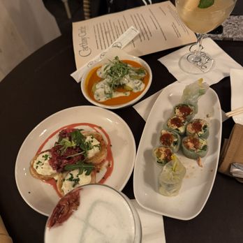 Carthay Circle Lounge - Tequila Daisy, Baked Brie Palmiers, Malai Kofta Potato, Double Pear Martini, Spring Roll w/Spicy Crab - Lounges Near Me - Anaheim, California Carthay Circle Lounge - Tequila Daisy, Baked Brie Palmiers, Malai Kofta Potato, Double Pear Martini, Spring Roll w/Spicy Crab - Lounges Near Me - Anaheim, California