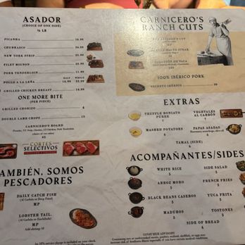 Carnicero - Menu - Steakhouses Near Me - Miami, Florida