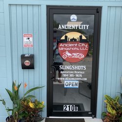 Ancient City Slingshots - Main entrance door for Ancient City Slingshots Jacksonville location.