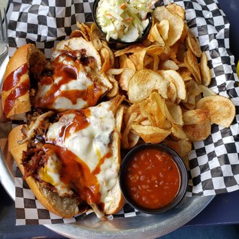 Cootie Brown's - Bbq grinder, spiral chips, bbq baked beans and slaw - Sandwiches Near Me - Bristol, Tennessee