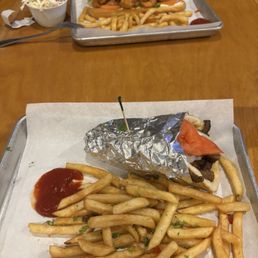 Gyro and shrimp po boy