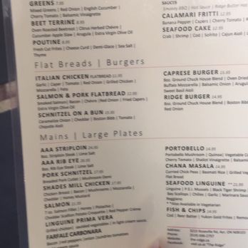 The Ridge Social Eatery - Canadian (New) Near Me - Roseville, Ontario