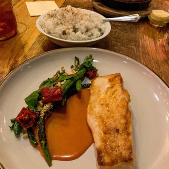Husk Savannah - Barrelfish with eggplant XO - Southern Near Me - Savannah, Georgia Husk Savannah - Barrelfish with eggplant XO - Southern Near Me - Savannah, Georgia