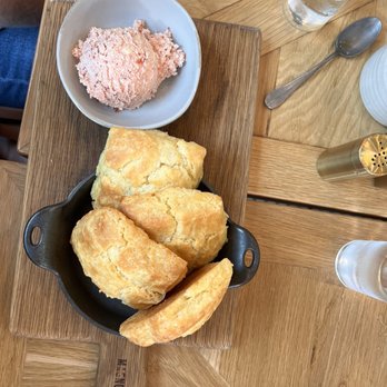 Magnolia Table - Jo's Buttermilk Biscuits with Strawberry Butter (4) - Breakfast & Brunch Near Me - Waco, Texas Magnolia Table - Jo's Buttermilk Biscuits with Strawberry Butter (4) - Breakfast & Brunch Near Me - Waco, Texas