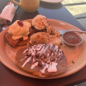 Snooze, an A.M. Eatery - Habanero Pork Belly Benny* Pumpkin Pecan Pie Pancakes - Breakfast & Brunch Near Me - Orange, California Snooze, an A.M. Eatery - Habanero Pork Belly Benny* Pumpkin Pecan Pie Pancakes - Breakfast & Brunch Near Me - Orange, California