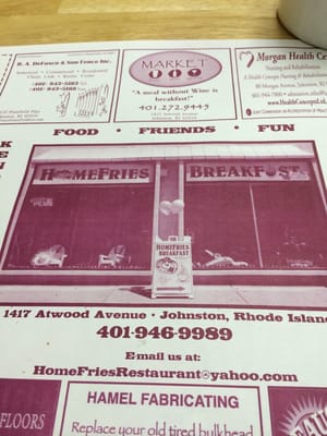 Menu photo 5 Homefries Restaurant Johnston, RI