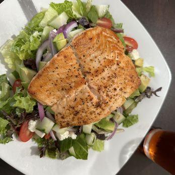 Kristof's Kafe - Salmon on salad - American Near Me - Davie, Florida Kristof's Kafe - Salmon on salad - American Near Me - Davie, Florida