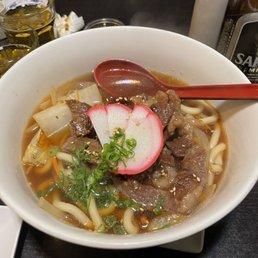 Udon soup with beef