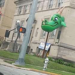 TCB Games - I saw another cool dragon outside past these characters.