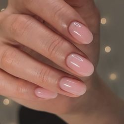 Gina Nails - A hard gel overlay on natural nails.  Includes: removing the old material, E-file dry manicure, nail shaping, cuticle cutting.