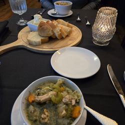 J’s Steakhouse - Home made chicken noodle soup and hot bread