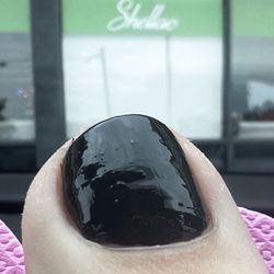 Garden Bay Nails & Spa - Bad and bumpy/gritty finish (OPI- Lincoln Park After Dark color)