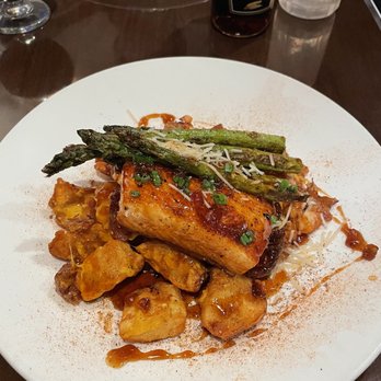 Bernard's - Bourbon Glazed Salmon - New American Near Me - Roanoke, Virginia Bernard's - Bourbon Glazed Salmon - New American Near Me - Roanoke, Virginia