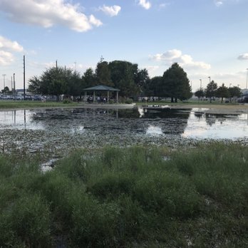 Bane Park - The lake looked better before Harvey, but you can still get the scope of what it looks like. - Parks Near Me - Houston, Texas