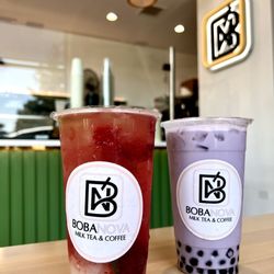 Boba Nova - Strawberry Lime Mojito and Ube Lavender