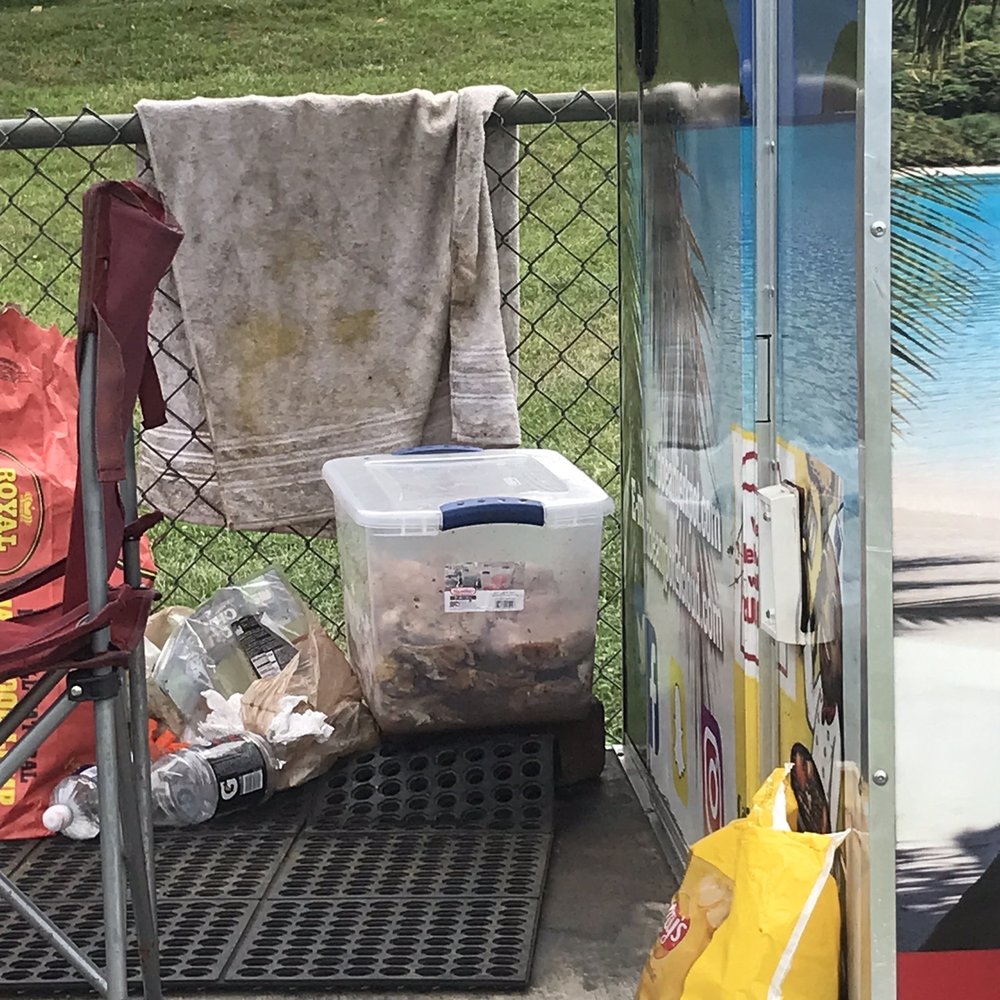 Caribbean Jerk Pot - Tub of Chicken sitting out in the 90 degree temp - Food Trucks Near Me - Lynchburg, Virginia