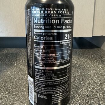 Dutch Bros Coffee - Rebel Energy Drink Nutritional Facts - Juice Bars & Smoothies Near Me - Oceanside, California