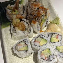 Lunch special with California rolls and shrimp tempura rolls