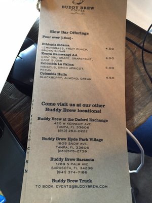 Menu photo 5 Buddy Brew Coffee Tampa, FL Menu photo 5 Buddy Brew Coffee Tampa, FL