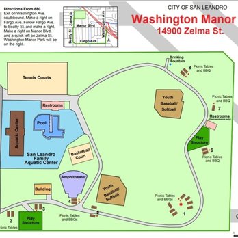 Washington Manor Park - Couldn't find the picnic area map... So here ya go! You're welcome! - Parks Near Me - San Leandro, California