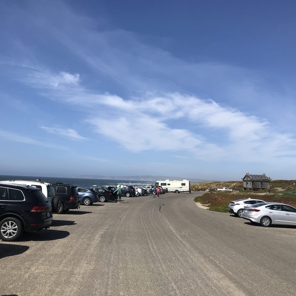 Parking Lot from the South. Restroom pictured in back right.