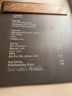 Menu photo 1 H R Higgins London, XGL