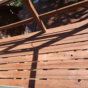 Perez Painting - "Repaied" and stained deck. Well, there is no actual repair/ replacement of bad boards and no stain between boards or on the underside. - Painters Near Me - Aurora, Colorado Perez Painting - "Repaied" and stained deck. Well, there is no actual repair/ replacement of bad boards and no stain between boards or on the underside. - Painters Near Me - Aurora, Colorado
