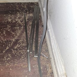 Hidden parts behind the fridge.