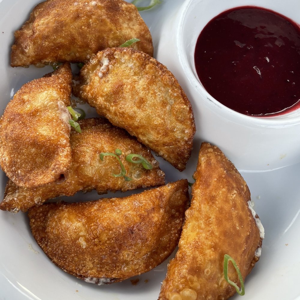 Mad Cow - Duck bacon wontons - Burgers Near Me - Eagan, Minnesota Mad Cow - Duck bacon wontons - Burgers Near Me - Eagan, Minnesota