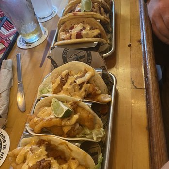 Treylor Park - Fish Tacos (left) Chicken & Pancake Tacos (right) - New American Near Me - Savannah, Georgia