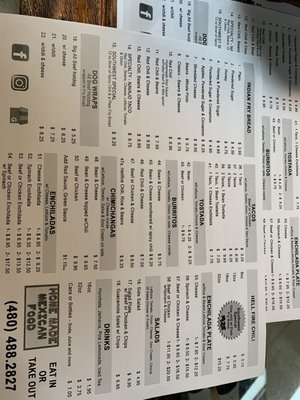 Menu photo 3 Indian Village Cave Creek, AZ