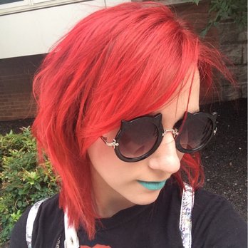 Cut-Splice - Vivid red by Beth, this photo doesn't even show all the beautiful reds mixed in. - Hair Salons Near Me - Charlestown, Massachusetts