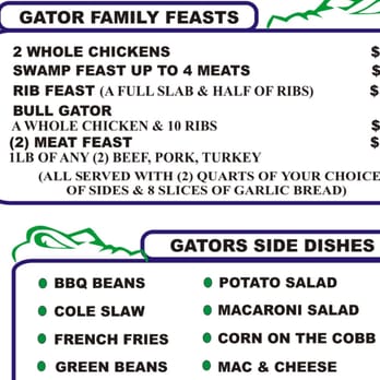 Gators BBQ - Menu - Barbeque Near Me - Jacksonville, Florida Gators BBQ - Menu - Barbeque Near Me - Jacksonville, Florida