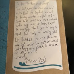 Pontikas Implants & Periodontics - Note from my son to Dr. Pontikas