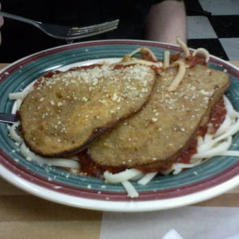 Socios Pizza-Pasta - Eggplant parm with very large slices of eggplant, linguine and mushroom marinara - Pizza Near Me - Pace, Florida Socios Pizza-Pasta - Eggplant parm with very large slices of eggplant, linguine and mushroom marinara - Pizza Near Me - Pace, Florida