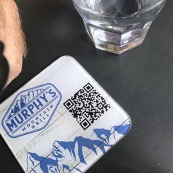 Murphy's Mountain Grill - Coaster with QR code for current menu